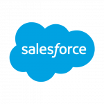 nube de color azul con la palabra salesforce